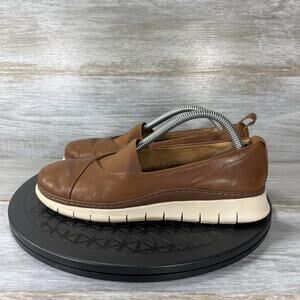 Vionic Women's Fresh Linden Brown Leather Slip On Loafers Size 6